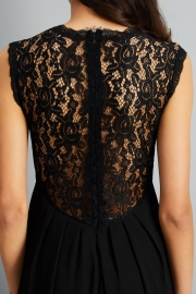 Chic Lace Paneled V Neck Slim Fit Dress