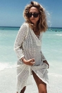 white-lace-up-neck-long-fishnet-beachwear-dress