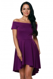 Purple All The Rage Skater Dress