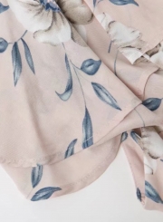 Women's Hlater Floral Print Sleeveless High Slit Maxi Dress