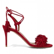 Women's Fashion Open Toe Ankle Lace up High Heels Sandals with Tassel