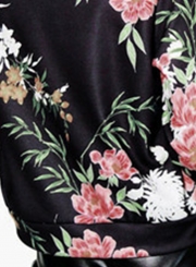Women's Floral Full Zip Bomber Jacket