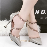 Women's Pointed Toe Rivet High Heels Pumps