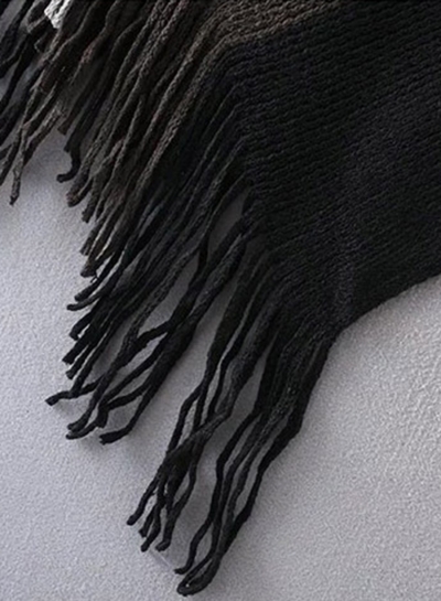 V Neck Tassel Cape Shawls Batwing Knit Sweater Cloak stylesimo.com