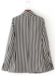 Women's Long Sleeve One Button Striped Blazer