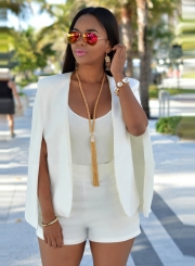 Women's Solid Shawl Collar Open Front Blazer