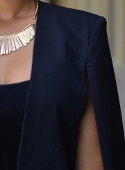 Women's Solid Shawl Collar Open Front Blazer