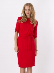 Women's Solid Round Neck Half Sleeve Bodycon Dress