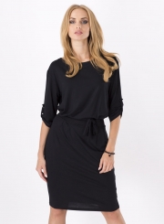 Women's Solid Round Neck Half Sleeve Bodycon Dress