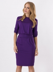 Women's Solid Round Neck Half Sleeve Bodycon Dress