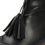 Women's Vintage Solid Block Heels Boots with Tassel