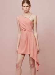 Women's One Shoulder Backless Irregular Dress