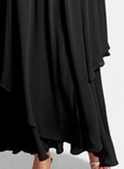 Women's Elegant Halter Sleeveless Maxi Chiffon Pleated Dress
