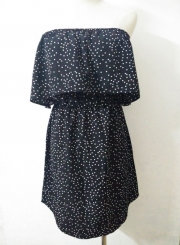 Women's Polka Dot Slash Neck Off Shoulder Dress