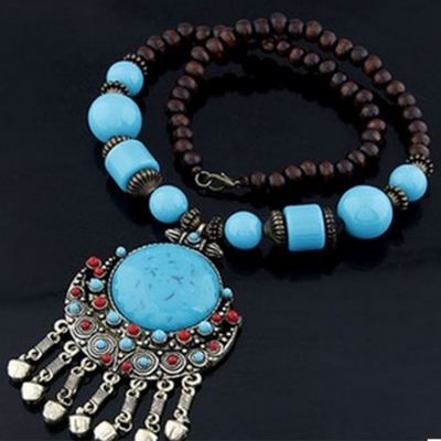 Women's Fashion Bohemian Beads Pendant Necklace YOUYOUFASHIONEC.com