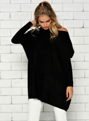 Women's Solid Batwing Sleeve Loose Tee