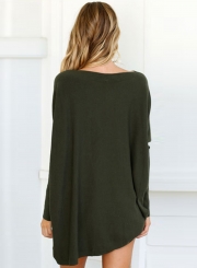 Women's Solid Batwing Sleeve Loose Tee