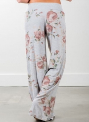 Women's Loose Floral Printed Wide Leg Pants