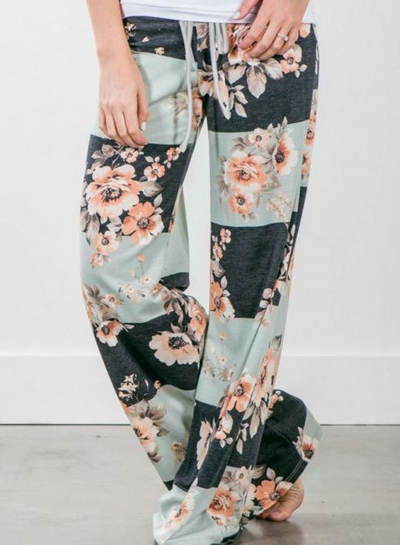 Women's Loose Floral Printed Wide Leg Pants LEXELFASHIONINTSHOPS.com