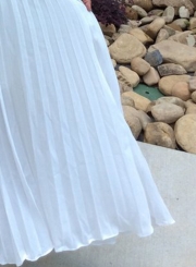 Women's Solid Color Off Shoulder Pleated Maxi Dress