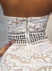 Women's Fashion Sleeveless Backless Lace Bodycon Mini Dress