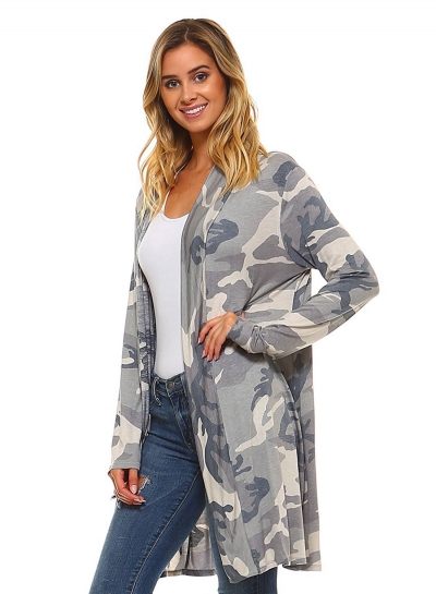 camo open cardigan