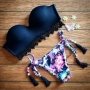 women-s-strapless-lace-panel-print-bikini-set