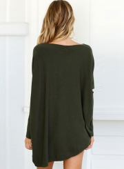 Solid Long Sleeve Knit Tee Shirt