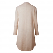 Open Front Solid Long Sleeve Trench Coat