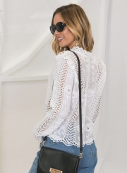 Lace Long Sleeve Slim Fit Blouse