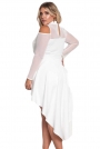 white-plus-size-mesh-trim-hi-lo-peplum-bodycon-dress