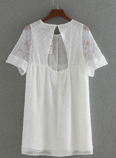 Fashion Floral Embroidery Backless Mini Dress stylesimo.com