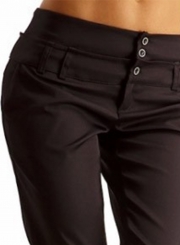 Fashion Mid Waist Solid Color Pants