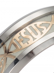 Titanium Steel Fluorescent JESUS Ring