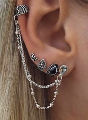 Fashion 4 pieces Water Drop Chain Earrings