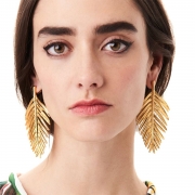Fashion Leaf Shape Solid Color Earrings