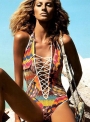 women-s-fashion-v-neck-lace-up-printed-one-piece-swimsuit