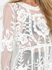 Long Sleeve Sheer Lace Dress