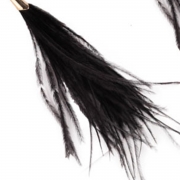 Elegant Feather Decoration Solid Color Party Earrings