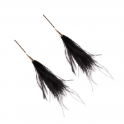 Elegant Feather Decoration Solid Color Party Earrings