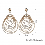 Elagnt Round Circle Exaggerated Fashion Earrings