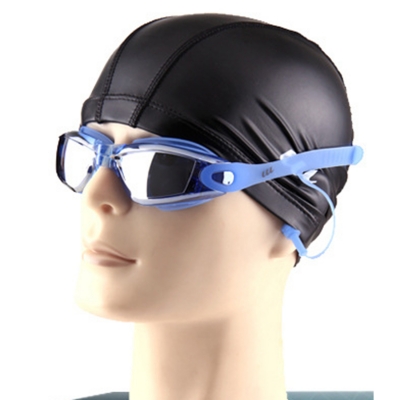 swimming goggles and earplugs