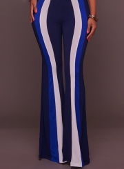 Stripe Halter Backless Wide Leg Jumpsuit