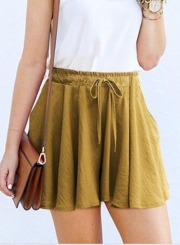 Fashion Elastic Waist Loose Fit Shorts