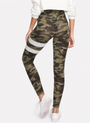 Fashion Camo Printed Stripe Yoga Pants