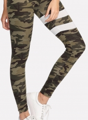 Fashion Camo Printed Stripe Yoga Pants