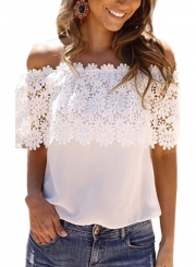 Fashion Off Shoulder Lace Tee