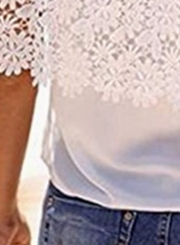 Fashion Off Shoulder Lace Tee