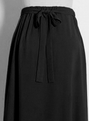 Fashion Elastic Waist High Slit Ruffle Maxi Skirt