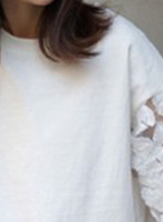 Casual 3/4 Sleeve Floral Lace Tee